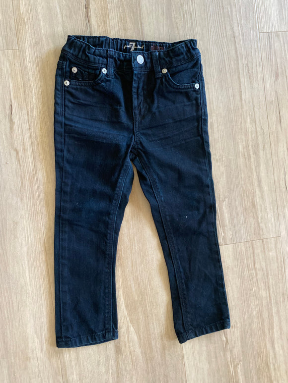 7 for all Mankind Black Slimmy Jeans, 3T