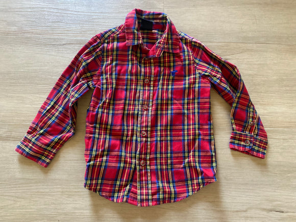 Wranger Red Plaid Button Down, 4T