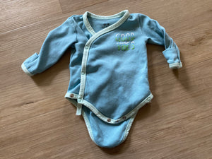 Asher & Olivia 'Good Vibes' Kimono Onesie, 3M