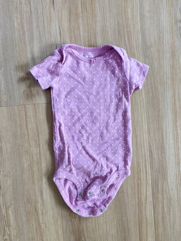 Carter's Purple, White Dot Onesie, 9M