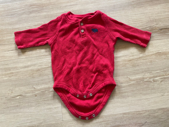 Faded Glory Red Thermal Onesie, 0/3M