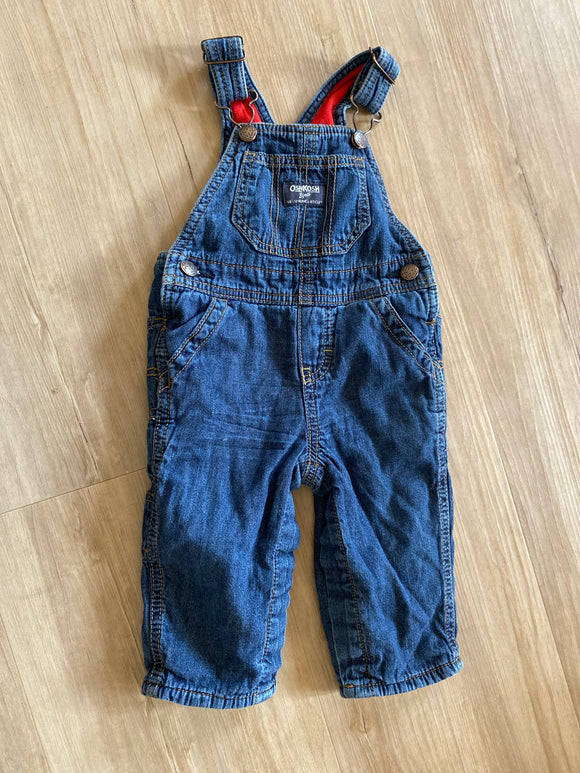 OshKosh Fleece Lined Denim Overalls, 9M