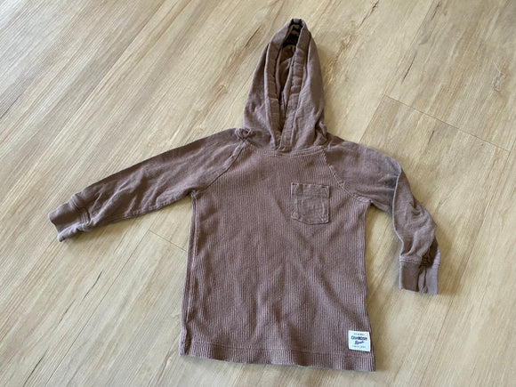 OshKosh Brown Knit Hooded Pullover, 2T