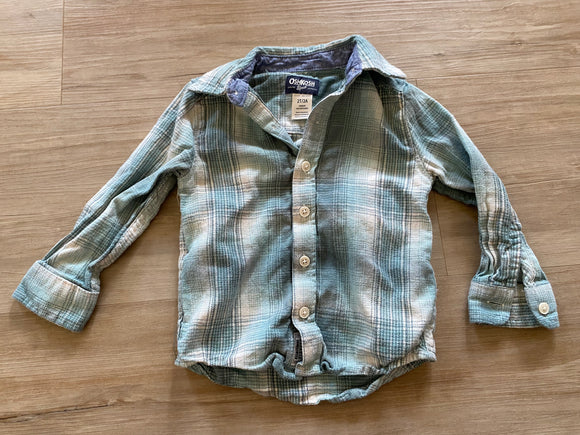 OshKosh Mint/Green Flannel, 2T