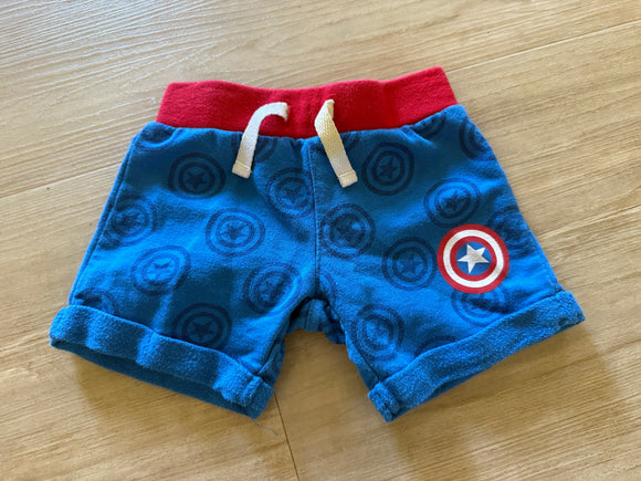 Marvel Captain America Cotton Shorts, 0-3M