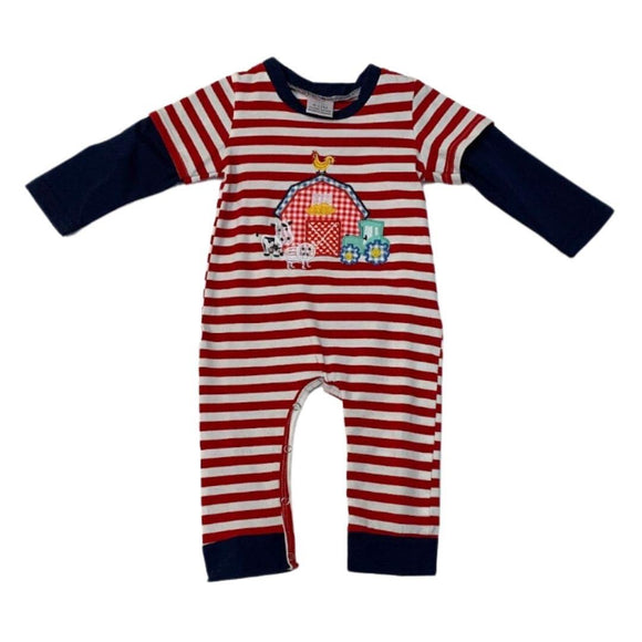 Boutique Barnyard Fun Romper, 0-3M, 3-6M, 6-12M, 12-18M, 18-24M