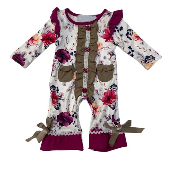 Ooh La Llama Berry Blossoms Romper, 12-18M