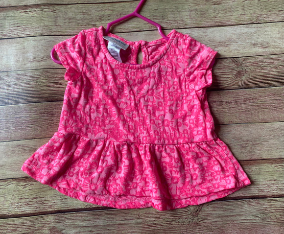 Pink Floral Top, 12M