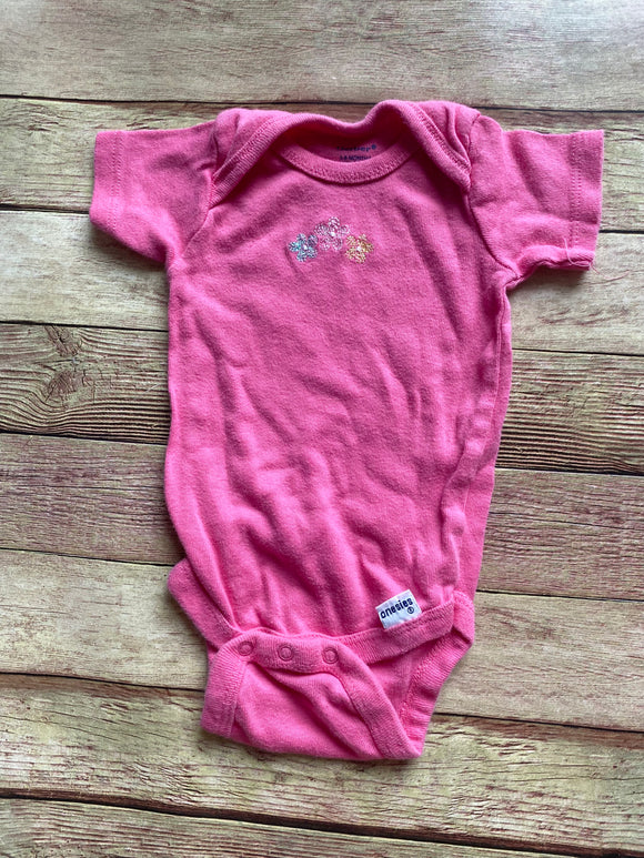 Pink, Flower Onesie, 3-6M