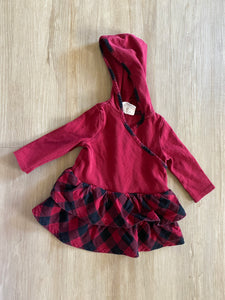 Crazy 8 Hooded Maroon Dress, 6-12M