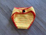 New Handmade Knitted Yellow/Orange Diaper Cover Costume