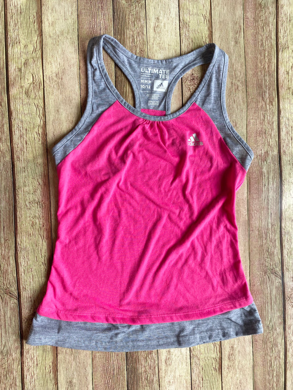 Adidas Pink Racerback Tank, M(10-12)