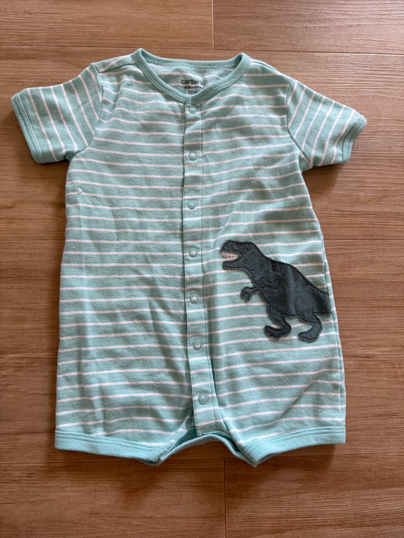 Carter's Striped, Dinosaur Romper, 18M