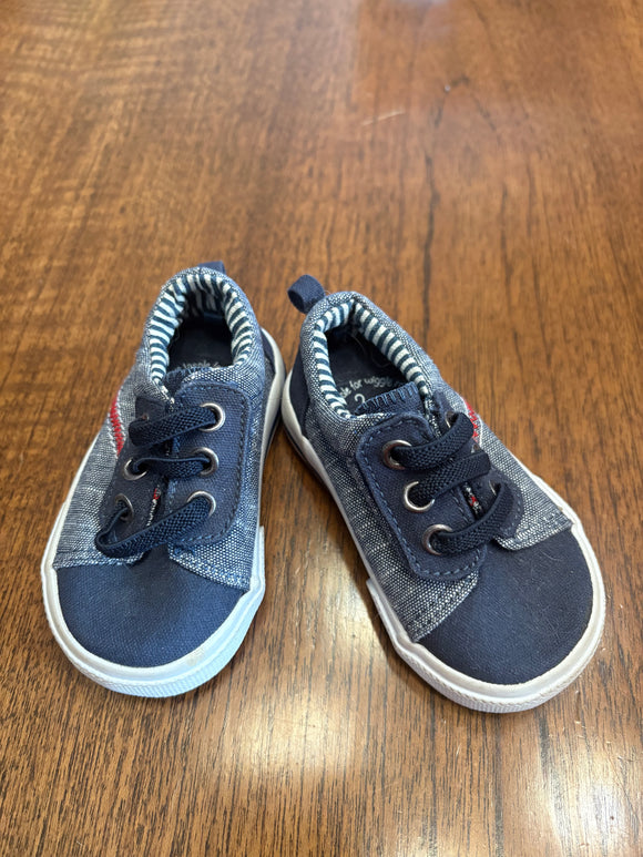 Wonder Nation Canvas Sneakers, Baby Size 2