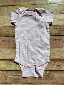 Pink and White Striped Onesie, 12M