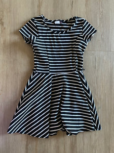 2 Princess Black/White Striped Dress, 6X