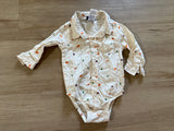 Little Rebels Camping Button Down Onesie, 6/9M