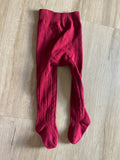 Maroon Knitted Tights, 12-24M