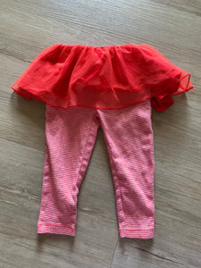 Carter's Red Striped Tutu Leggings, 12M