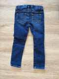 Cat & Jack Skinny, Super Stretch, White Flower Knees Jeans, 5T