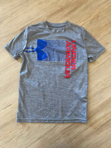 UA Grey, Blue, Red T-Shirt, YMD (10-12)