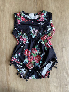 Used Boutique Flower Romper, 70 (6-9M)