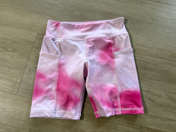 Athletic Works Pink Tie Dye Bike Shorts, M(7-8)