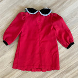 Vintage Rose Cottage Red Dress, ~3T