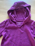 Hanes Purple Hooded Long Sleeve Onesie, 12-18M