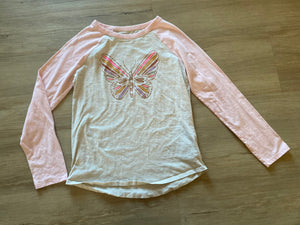 Cat & Jack Glitter Butterfly Long Sleeve, XL(14/16)