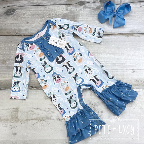 Pete + Lucy Cool Cows ROmper, 18-24M