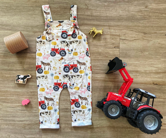 New Farm Life Overalls, 0/3M, 3/6M, 6/12M, 12/18M