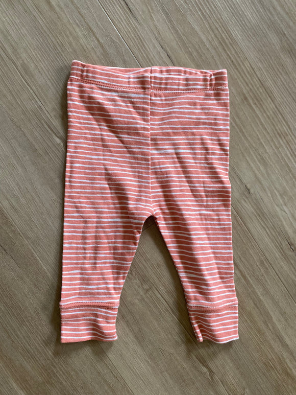 Cloud Island Pink Striped Leggings, 0-3M