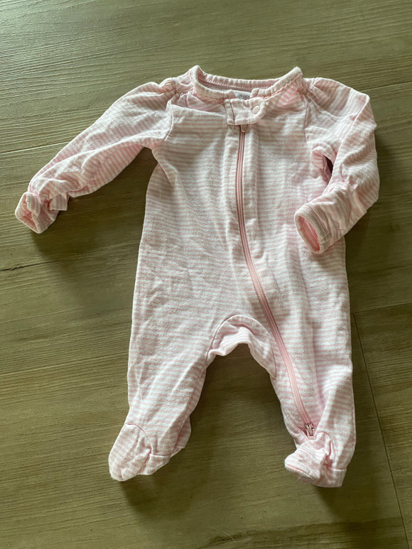 Carter's Pink Striped Sleeper, NB