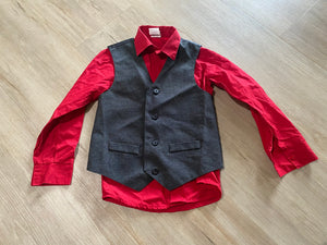 Van Heusen Red Shirt/Vest Set, 6