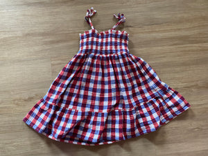 Cat & Jack Red/White/Blue Gingham Knit Dress, 18M, 4T & 5T