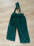 MudPie Green Corduroy Pants Suspenders, 24M/2T