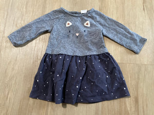 Starting Out Starry Night Cat Dress, 12M