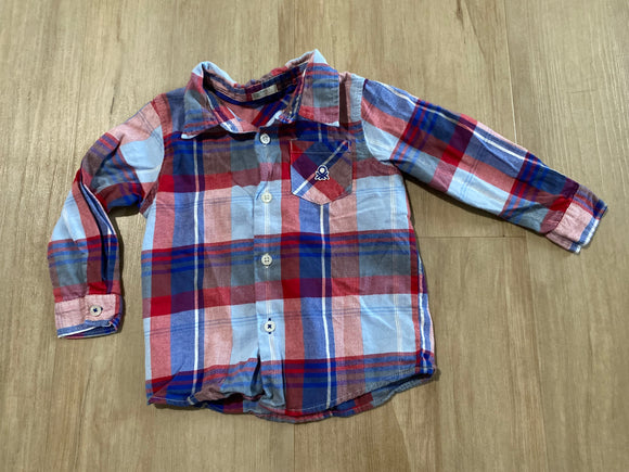 Benetton Baby Plaid Button Down, 9-12M