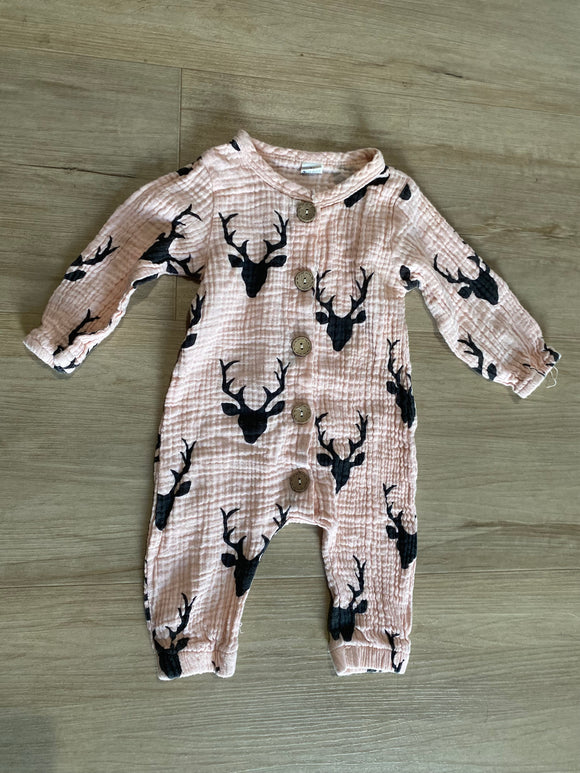 Boutique Deer Print Bodysuit, 70 (3 Months)