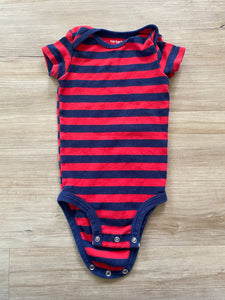 Carter's Navy/Red Striped Onesie, 6M