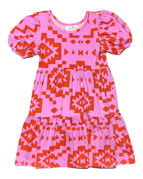 DotDot Smile Pink Sedona Tier Dress, 5/6