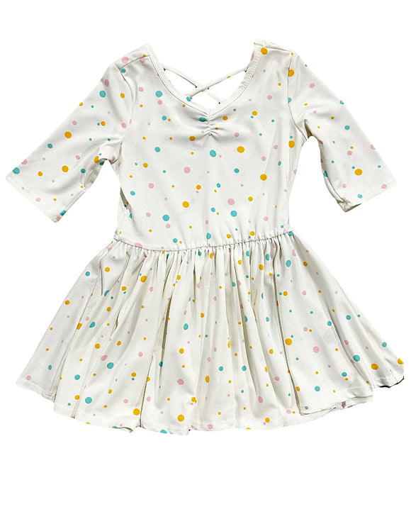DotDot Smile Colorful Dots Ballerina Dress, 2T