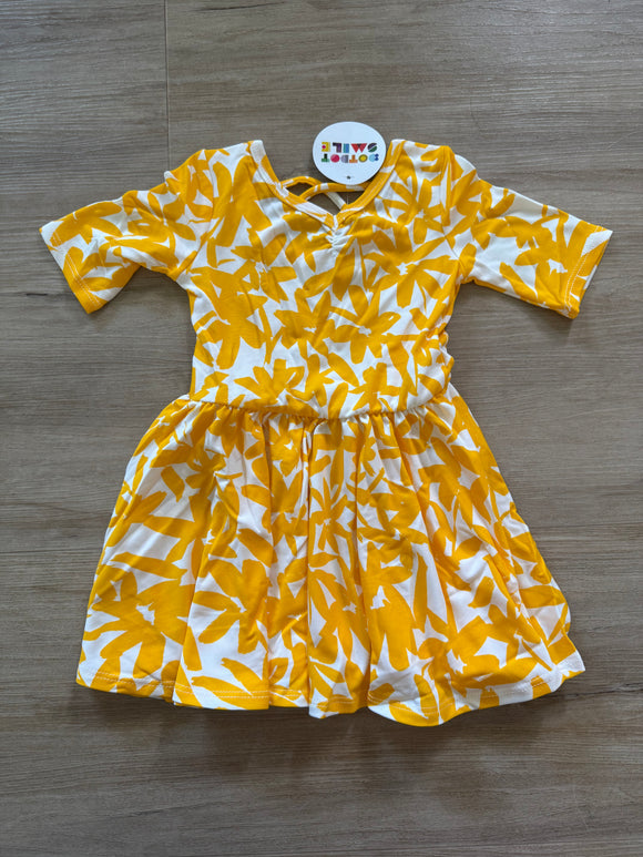 DotDot Smile Yellow Flower Ballerina Dress, 12/24M