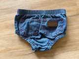 Wrangler Pink Stitched Denim Diaper Cover, 18M