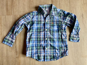 Carter's Plaid Car Button Down, 2T