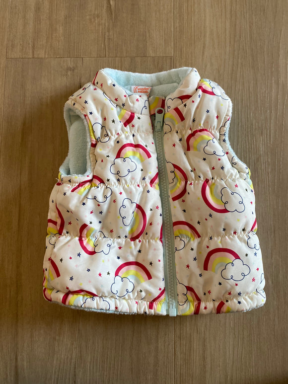 Wonder Nation Rainbow Puffer Vest, 6-9M