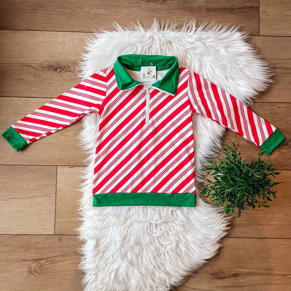 TwoCan Candy Cane Quarter Zip, 2T, 3T, 4T