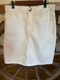 Jacklyn Smith, White Jean Skirt, Front  & Back Pockets, size 12