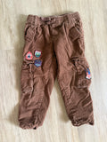 H&M Lined Corduroy Brown Patched Pants, 5T